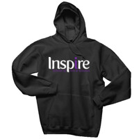 Adult Ultimate Cotton® Pullover Hooded Sweatshirt, Inspire_Black/LightPurple